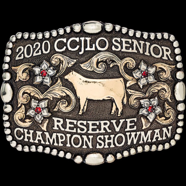The Breckenridge Custom Belt Buckle is built on a Jeweler's Bronze matted by hand. Customize it with your own lettering and western figure, logo or ranch brand!